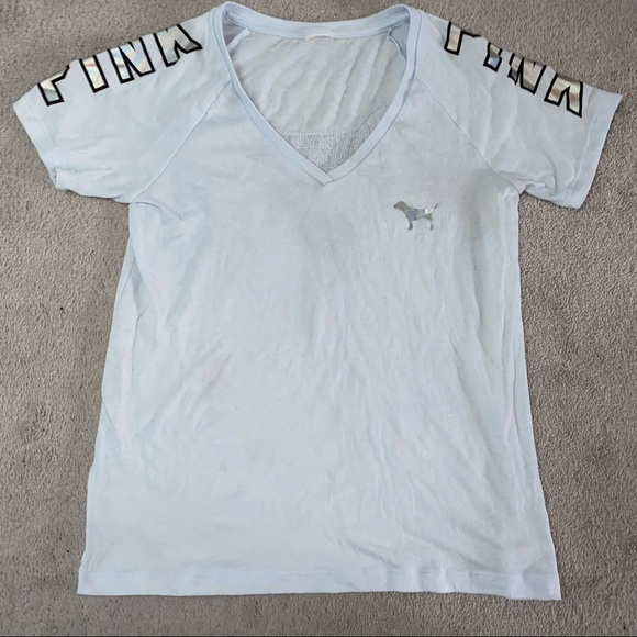 PINK V-Neck T-shirt with Sequins - Picture 5 of 9